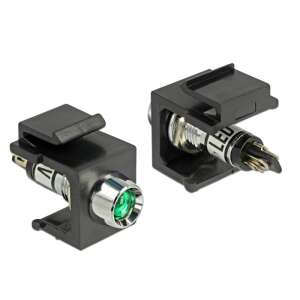 Delock Keystone LED jelző, 6V zöld LED, fekete ház - Keystone modul kiegészítő