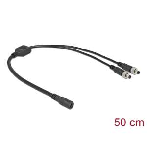 Delock DC elosztó kábel, 5,5 x 2,1 mm anya - dupla apa csavaros, tápadapter kábel - DC kábel
