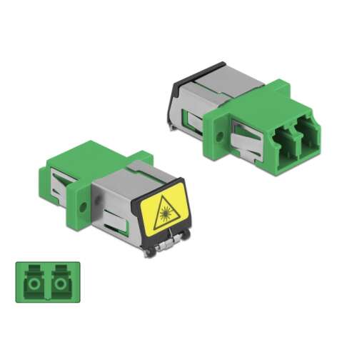 Delock LC Duplex optikai szálas csatlakozó lézer védelemmel, Anya - Anya - Optikai kábel