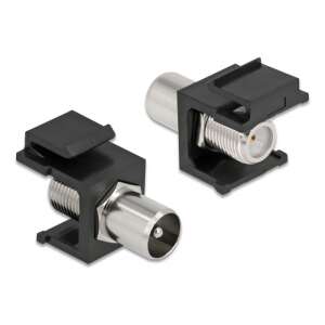 Delock IEC - F Keystone Modul, Fekete, antenna kábelek csatlakoztatásához - Optikai kábel