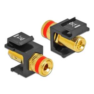 Delock Keystone modul szorító szerelvénnyel és menetes anyával, fekete és piros - Keystone modul kiegészítő