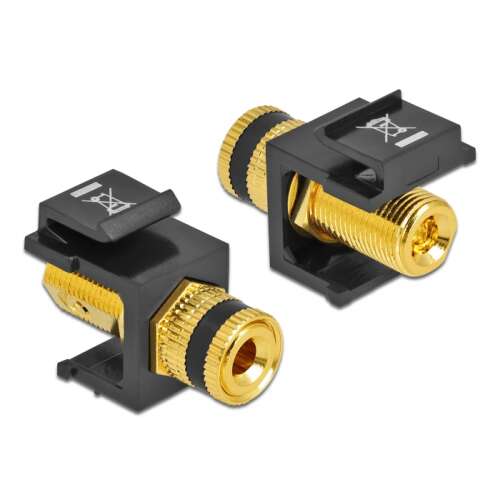 Delock Keystone modul szorító szerelvény &gt; fekete menetes anya / fekete