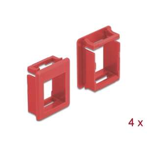 Delock Keystone Modul Tartó - Piros - 4 darabos csomag - Keystone modul kiegészítő