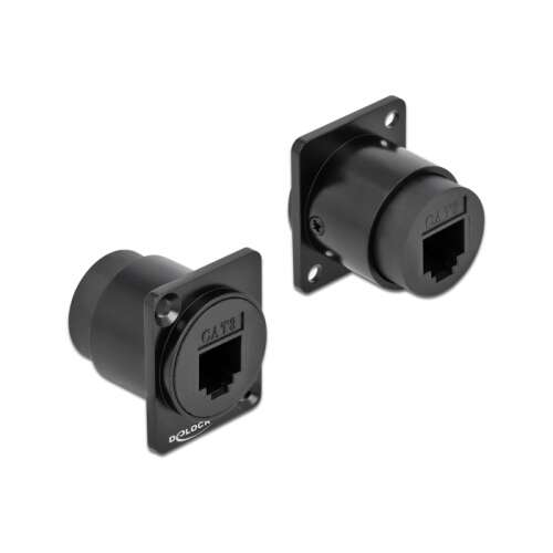 Delock D-тип RJ11 Cat.3 Женски-Женски Модул, Черен