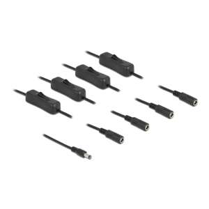 Delock DC 5.5 x 2.1 mm Tápkábel Kapcsolóval, 1 m - DC kábel