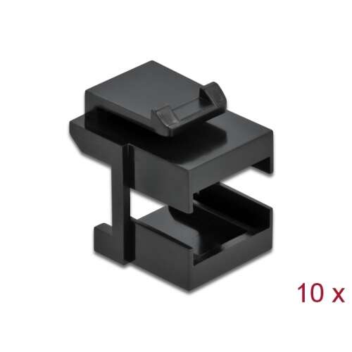 Delock Keystone fedél optikai szálas csatlakozókhoz, fekete, 10 darab