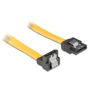Delock SATA cable, yellow, 70cm, right angle connector - Cable