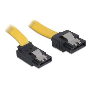 Delock SATA cable, yellow, 30cm, straight and right angle connectors - Data Cable