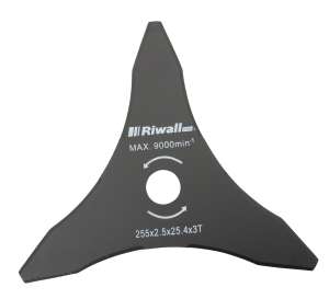 Nož za kosačicu Riwall PRO s 3 oštrice, 255mm, otvor 25,4mm, debljina 2,5mm - Dio ili oprema za trimer ili kosilicu