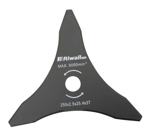 Нож за тример Riwall PRO с 3 остриета, 255mm, отвор 25,4mm, дебелина 2,5mm