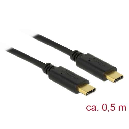 Delock USB 2.0 Kabel Typ-C auf Typ-C 0,5 m PD 5 A E-Marker