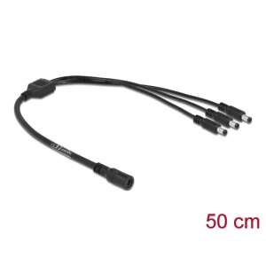 Delock DC tápkábel elosztó, 5,5 x 2,1 mm, 1 anya - 3 apa csatlakozó, 50 cm - DC kábel