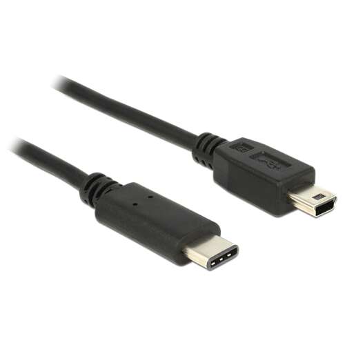 Delock USB Type-C auf USB 2.0 Mini-B Kabel, 0,5 m, schwarz