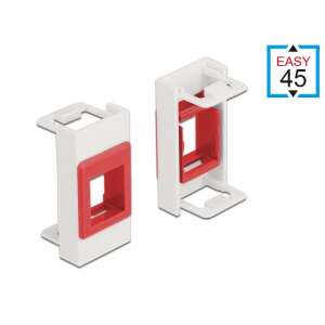 Delock Easy 45 Keystone modul tartó, fehér és piros - Keystone modul kiegészítő