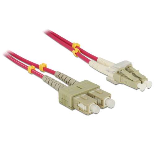 Delock OM4 LC/SC Duplex optikai kábel, 3m - Optikai kábel