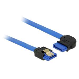 Delock SATA cable, 6 Gb/s, blue, 30 cm, right angle connector - Cable