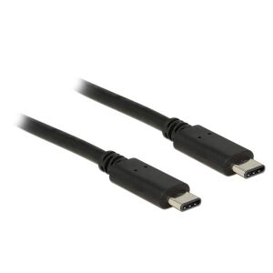 Delock USB-C na USB-C 2.0 kábel, 1m, čierny - USB káble