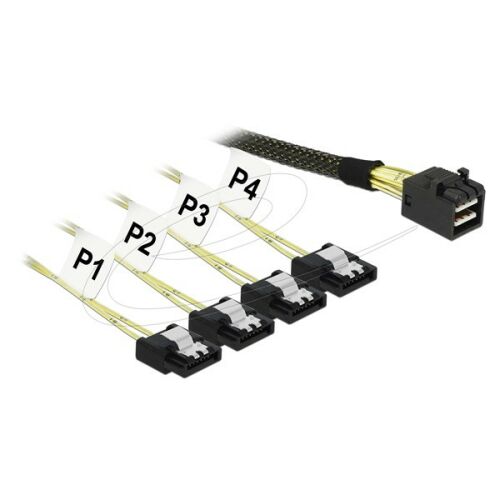 Delock SFF-8643 - SATA kábel, Mini SAS HD - SATA elosztó kábel