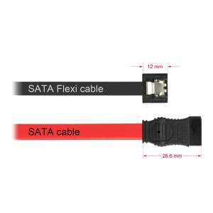 Delock kábel SATA FLEXI 6 Gb/s 20 cm fekete fém 79257932 