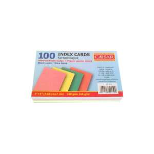 Caesar 100er Pack Indexkarten, sortierte Pastellfarben, 3x5 Zoll, Blanko Karten - WaliSec