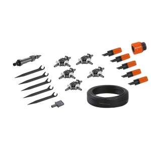 Gardena Micro-Drip System Set de pornire pentru plante în ghivece, dimensiune S, include componente de irigare prin picurare, furtun și țăruși - Sistem de picurare pentru gradina