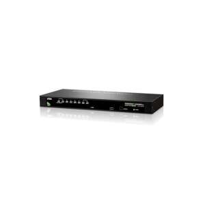 ATEN CS1308-AT-G switch-uri pentru tastatură, mouse și monitor (KVM) Raft pentru montat echipamente Negru (CS1308) (CS1308-AT-G) 57619214 - Switch-uri KVM