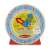 Melissa & Doug Turn & Tell Clock wooden toy, front view, red and blue clock with movable hands and time cards