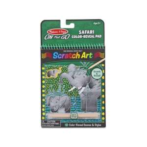 Melissa & Doug On the Go Safari Farb-Reveal Pad Scratch Art, 12 Farb-Reveal Szenen & Stylus - Melissa & Doug