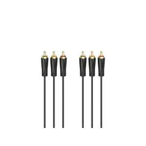 Hama FIC AV 3RCA-3RCA 1,5m összekötőkábel, fekete - RCA kábel