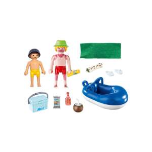 Playmobil Family Fun Distractie pe plajă cu figurine care se bronzează și o barcă gonflabilă - Jocuri creative și de construcție