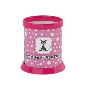 ICO Cats-Dots pink and black pencil holder with a cute cat design - Office accessory