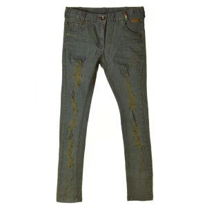 Boboli Lány Farmernadrág - Szakadt Hatás - Zöldesszürke - 128 130488985 - Boboli