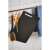 Fiskars Functional Form black plastic cutting board hanging on a hook