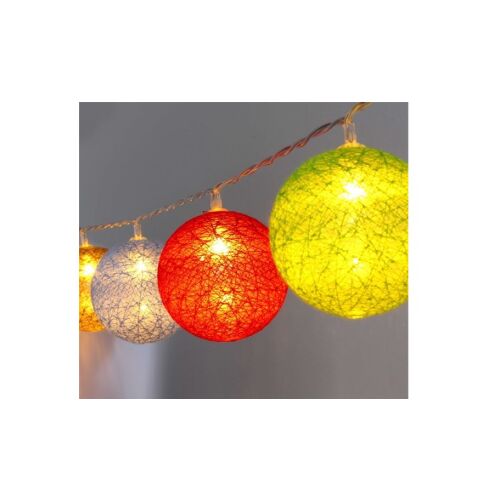 Ghirlandă luminoasă LED cu bile colorate din ratan strălucitoare, iluminat ambiental