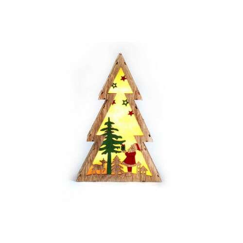 Weihnachtsmann in Tannenbaumform mit Muster/20x29,5x4,5cm/warmweißer LED-Baumschmuck (310-14) 104152600