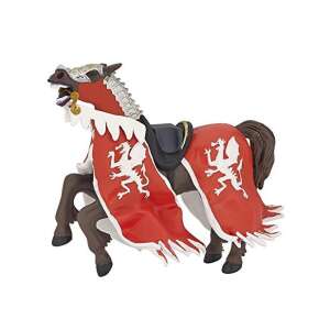 Papo Dragon Knight Horse with Red Cape, Medieval Knight Figure, Toy Horse - Papo Figure