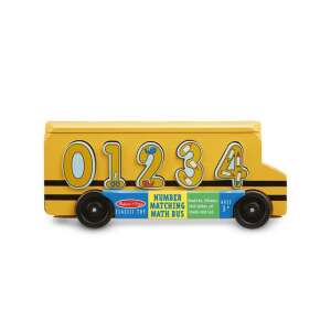 Melissa & Doug Klassisches Spiel Zahlen-Matching-Mathe-Bus, Holz-Schulbus-Spielzeug mit den Zahlen 0-4, Lernspielzeug für Vorschulkinder - Melissa & Doug