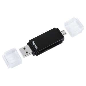 Čítačka kariet SD a Micro SD Hama 181056 USB 2.0 pre mobilné telefóny a tablety, čierna - Čítačky kariet