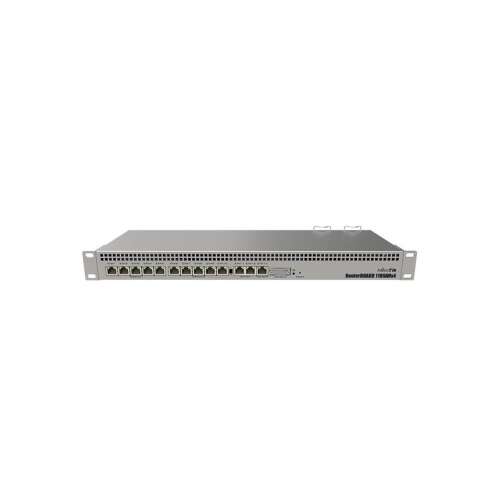 MikroTik RB1100AHx4 router, 13 Gigabit Ethernet porttal, elülső nézet