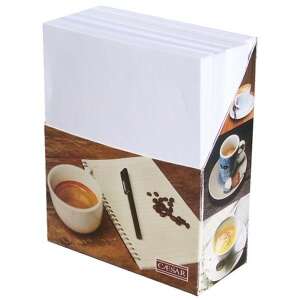 Caesar Stehender Notizblockhalter mit weißen Blättern und Kaffeedesign - WaliSec