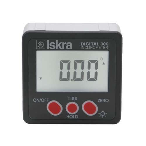 Iskra Digital Box Inclinometer, a precise angle measuring tool with a large display and magnetic base