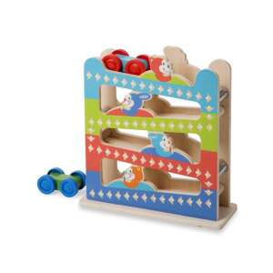 Melissa & Doug First Play Roll & Ring Ramp Tower, Holzspielzeug für Babys mit 2 Autos, farbenfroh und lustig, Entwicklungsspielzeug - Melissa & Doug