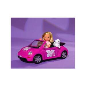 Кукла Evi Love в розова Volkswagen Beetle кола с бяло куче - Simba Toys Баба