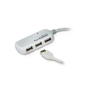 ATEN UE2120H koncentrator USB 2.0, 4-portowy koncentrator USB z kablem 12m, biały - Koncentrator USB