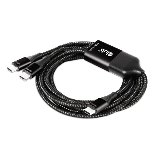 CLUB3D USB-C Y Töltékábel - 2x USB-C - 1,83m