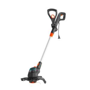 Gardena ComfortCut 550/28 electric grass trimmer, black and orange, on white background - Gardena