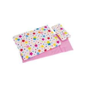 Goki Baby-Bettwäsche-Set mit bunten Sternen und rosa Laken - Goki