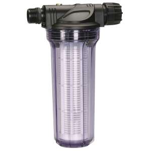 Gardena pump pre-filter 6000 l/h, clear plastic, black top, for garden pumps, water pumps, home water systems - Gardena