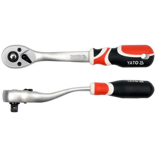 YATO 3/8 inch Ratchet Handle with 72 Teeth and Bent Soft Grip