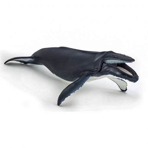 Papo Humpback Whale Figurine, realistic, detailed, movable jaw, black and white, toy for kids